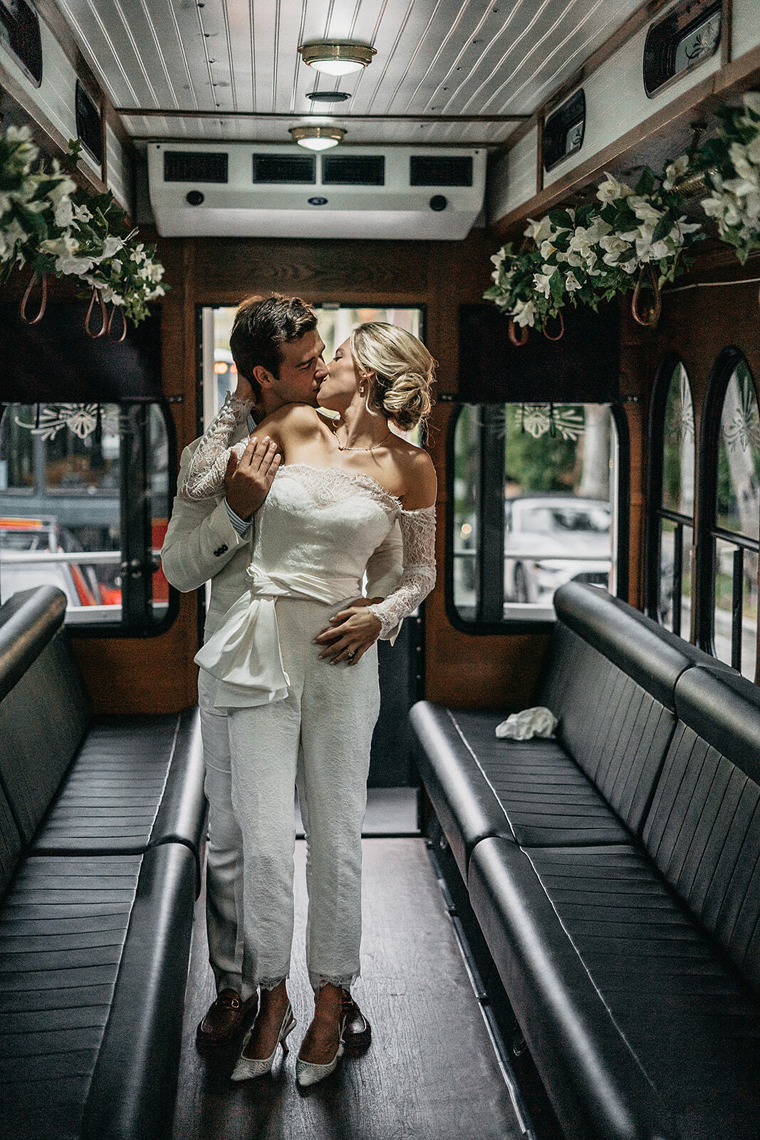 White trolley interior Couple 2